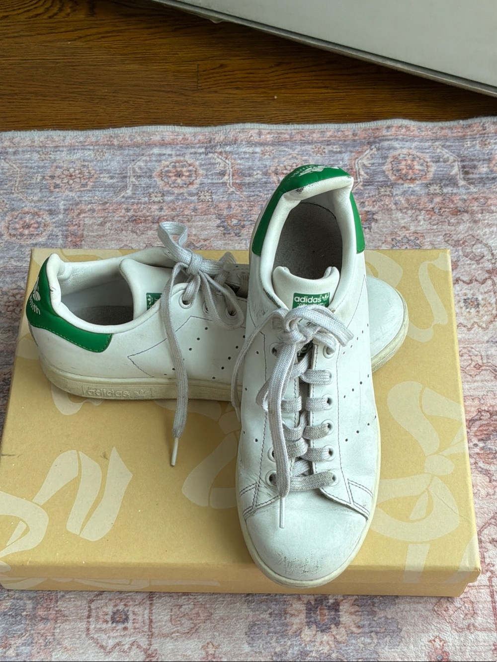 adidas White and Green Men’s Low-Top Sneakers